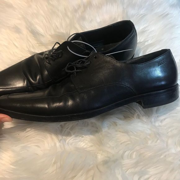HUGO BOSS Men\'s Black Leather Lace Up Oxford Dress Shoes US 11.5 main image 4